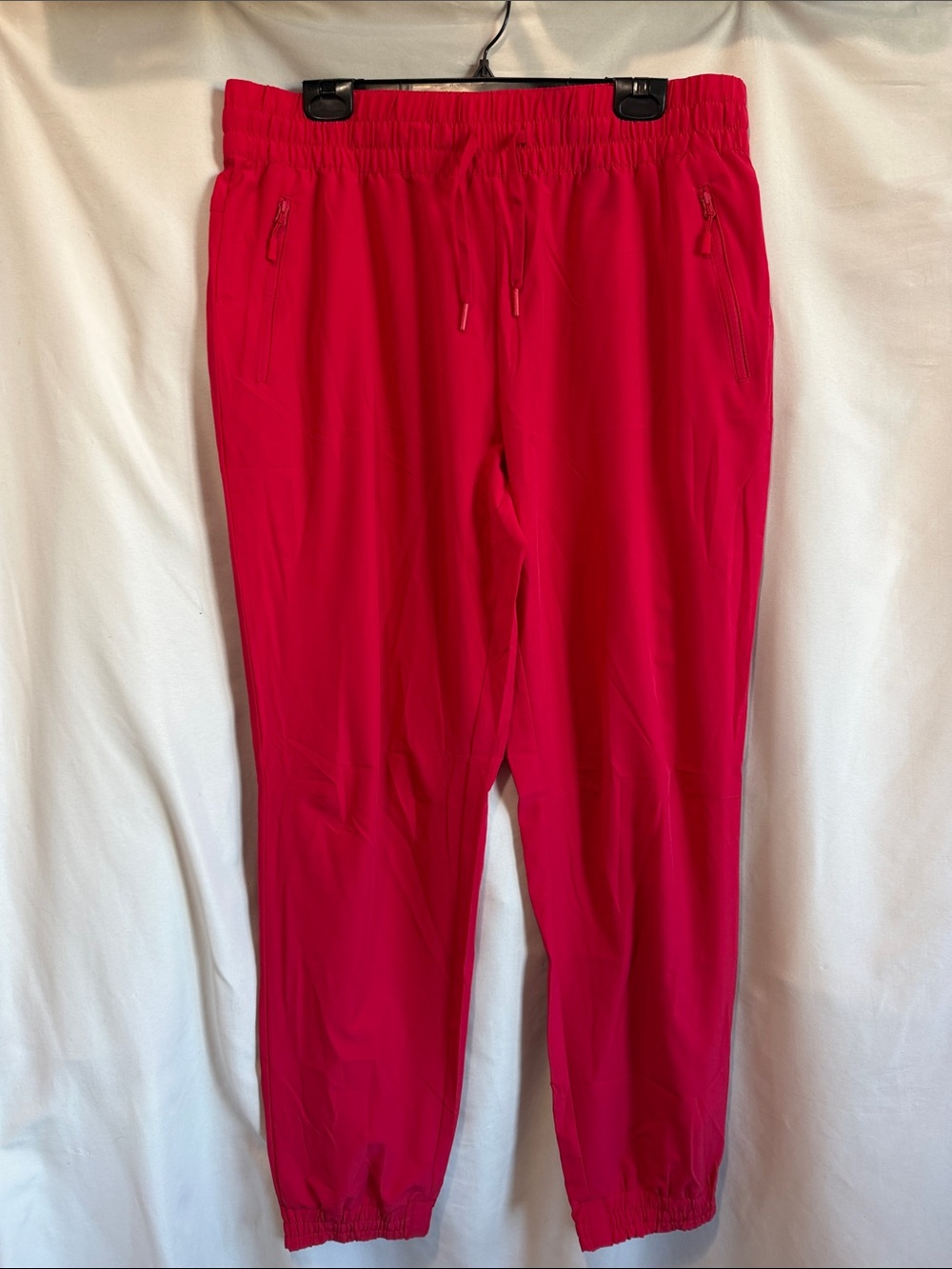 Women's Bright Red Jogger Pants with Elastic Waist